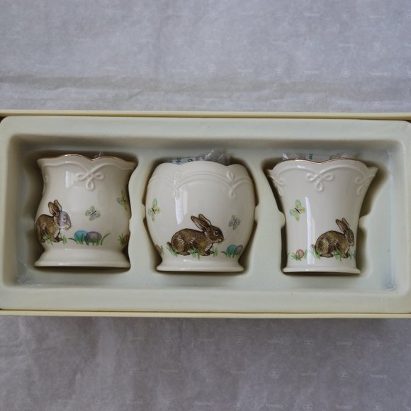 Lenox Accents Lenox Set 3 Easter Bunny Porcelain Votives Candle